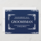Uw service wordt aangevraagd als Groomsman Blue Je Kaart (Voorkant)