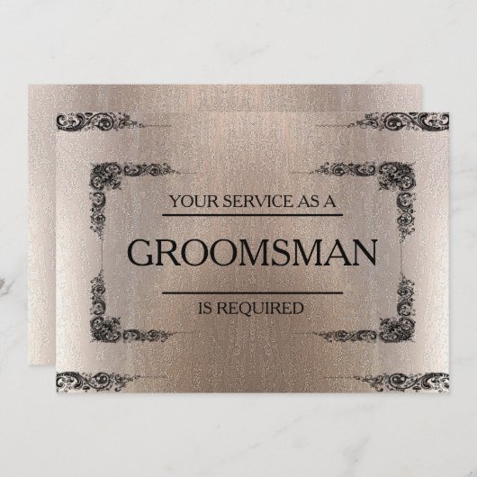 Uw service wordt aangevraagd als Groomsman Blur Kaart (Voorkant / Achterkant)