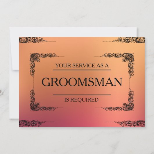 Uw service wordt aangevraagd als Groomsman Blur Kaart (Voorkant)