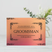 Uw service wordt aangevraagd als Groomsman Blur Kaart (Staand voorkant)