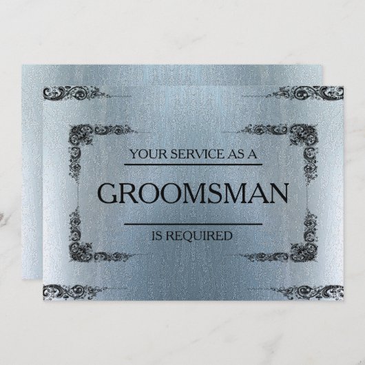 Uw service wordt aangevraagd als Groomsman Blur Kaart (Voorkant / Achterkant)