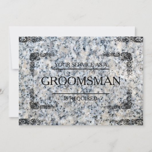 Uw service wordt aangevraagd als Groomsman Granite Kaart (Voorkant)