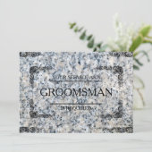 Uw service wordt aangevraagd als Groomsman Granite Kaart (Staand voorkant)