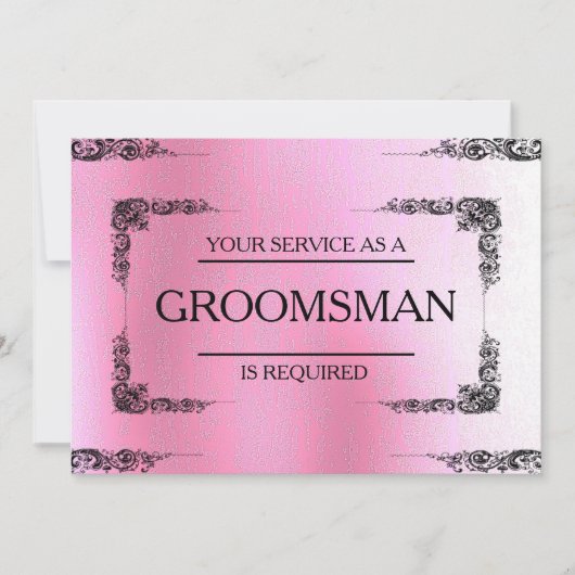 Uw service wordt aangevraagd als Groomsman roze ve Kaart (Voorkant)