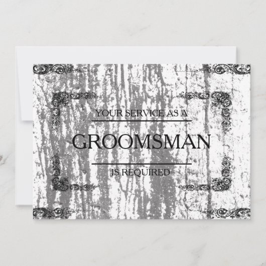 Uw service wordt aangevraagd als Groomsman Wooden Kaart (Voorkant)