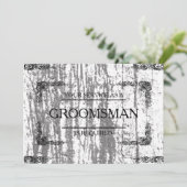 Uw service wordt aangevraagd als Groomsman Wooden Kaart (Staand voorkant)