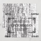 Uw service wordt aangevraagd als Groomsman Wooden Kaart (Voorkant / Achterkant)