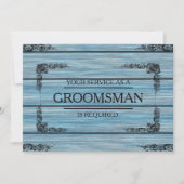 Uw service wordt aangevraagd als Groomsman Wooden Kaart (Voorkant)