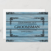 Uw service wordt aangevraagd als Groomsman Wooden Kaart (Voorkant / Achterkant)