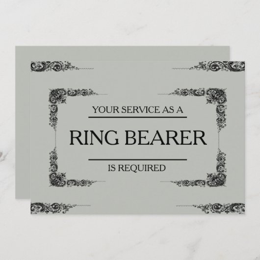 Uw service wordt aangevraagd als Ring Bearer-uitno Kaart (Voorkant / Achterkant)