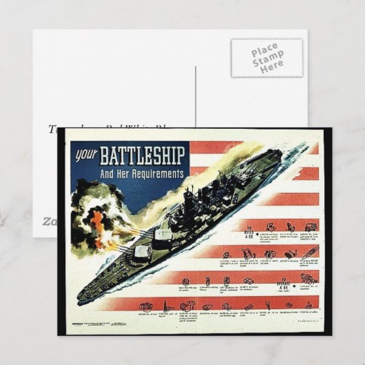 Uw Slagschip Briefkaart (Voorkant / Achterkant)