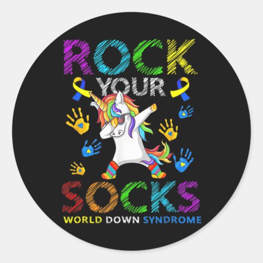 Uw Socket World Down Syndrome Awareness Ronde Sticker (Voorkant)