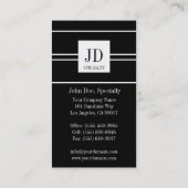 Uw speciale zwarte stripte randapparaat Platinum P Visitekaartje (Achterkant)