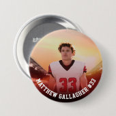 Uw sportfoto | Gepersonaliseerde Team Photo Button (Voorkant /achterkant)