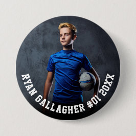 Uw sportfoto | Gepersonaliseerde teamfoto-knop Ronde Button 7,6 Cm