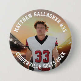 Uw sportfoto | Gepersonaliseerde teamfoto-knop Ronde Button 7,6 Cm