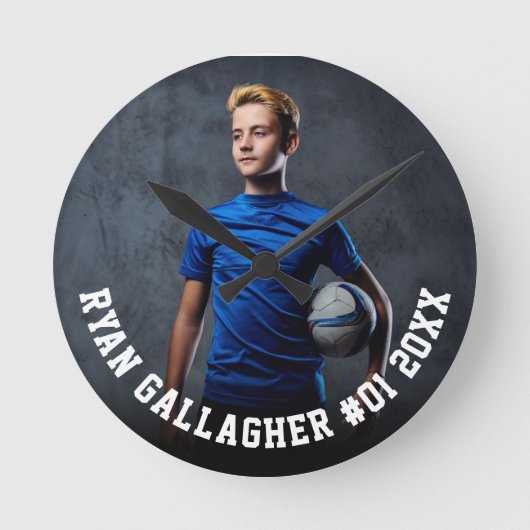 Uw sportfoto | Persoonlijke ronde klok (Voorkant)