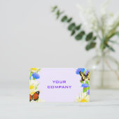 Uw Spring Butterflies Business Card Template Visitekaartje (Staand voorkant)