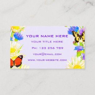 Uw Spring Butterflies Business Card Template Visitekaartje