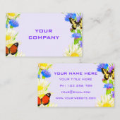 Uw Spring Butterflies Business Card Template Visitekaartje (Voorkant / Achterkant)