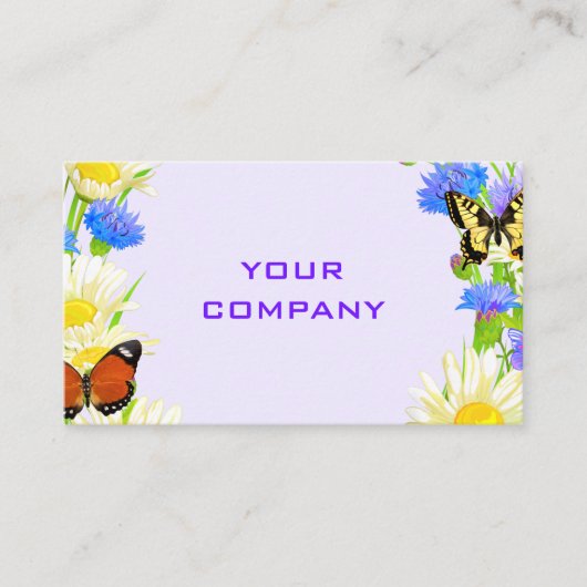 Uw Spring Butterflies Business Card Template Visitekaartje (Voorkant)