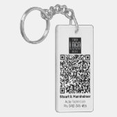 Uw Square Logo Digital Vaccine QR Code Foto ID Sleutelhanger (Voorkant Links)