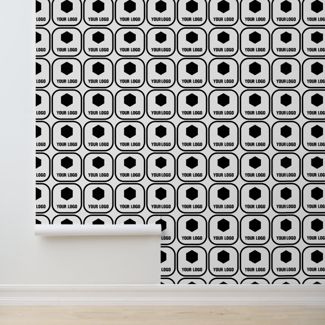 Uw Square Logo promotionele bedrijfspatroon Behang (Applicatie)