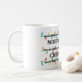 "Uw staat," Prikkeldraad en kerstverlichting Koffiemok