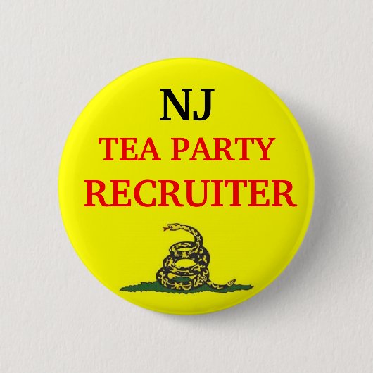 Uw staatsTEA PARTY RECRUITER Ronde Button 5,7 Cm (Voorkant)