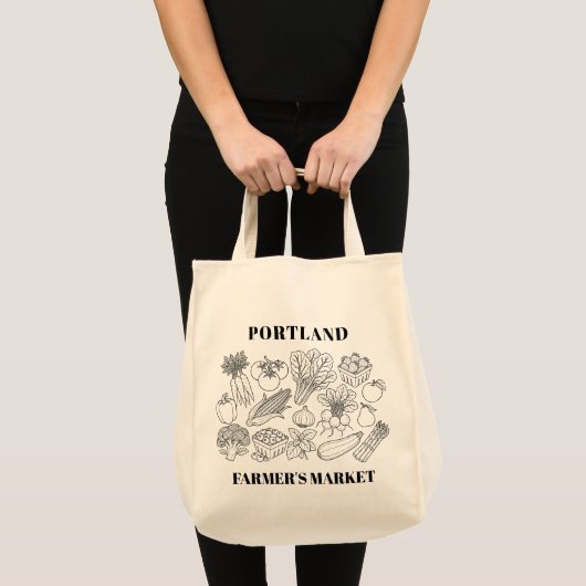 Uw stad/dorp boerenmarkt tote bag (Voorkant (product))
