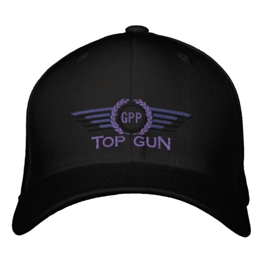 Uw Star Monogram Aviation Laurels Pilot Wings Geborduurde Pet (Voorkant)