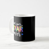 Uw Start Power Teacher Testing Examen Dag Cut Koffiemok (Voorkant links)