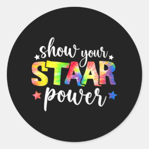 Uw Start Power Teacher Testing Examen Dag Cut Ronde Sticker