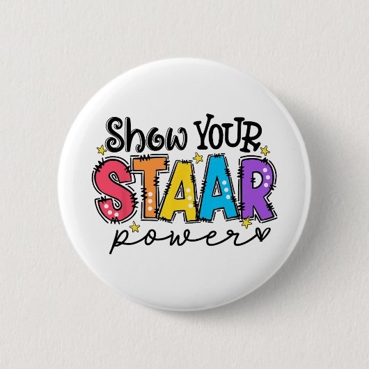 Uw Start Power Teacher Testing Examen Testdag Ronde Button 5,7 Cm (Voorkant)