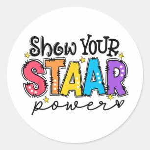 Uw Start Power Teacher Testing Examen Testdag Ronde Sticker