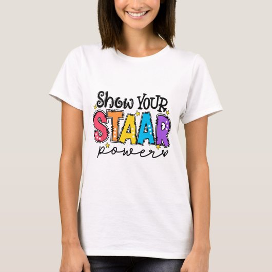 Uw Start Power Teacher Testing Examen Testdag T-shirt (Voorkant)