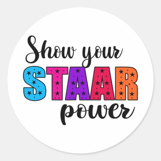 Uw Start Power Test Dag Leraar Ronde Sticker (Voorkant)