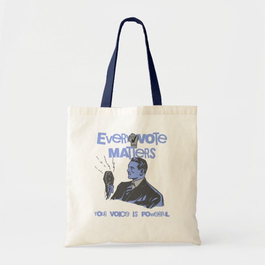 Uw stem doet er toe Verkiezingen Politiek Blauw ge Tote Bag (Voorkant)