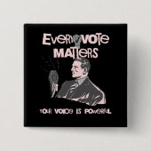 Uw stem doet er toe Verkiezingspolitiek Roze gedru Vierkante Button 5,1 Cm (Voorkant)