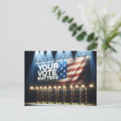 Uw stem is belangrijk op het bord briefkaart (Staand voorkant)