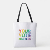 " uw stem is belangrijk " - pride clgbetq lgbt reg tote bag (Achterkant)