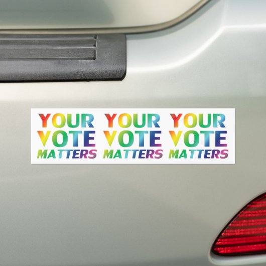 " uw stem is belangrijk " , pride kleuren bumper s bumpersticker (Op auto)