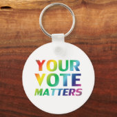 "Uw stem is belangrijk" pride lgbtq lgbt regenboog Sleutelhanger (Voorkant)