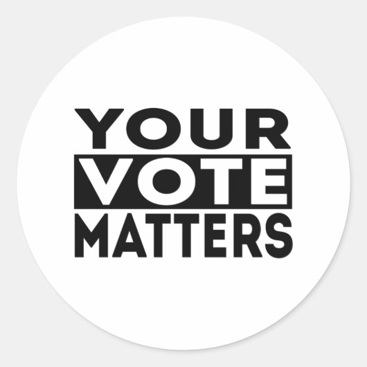 UW STEM IS BELANGRIJK RONDE STICKER (Voorkant)