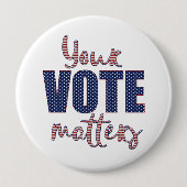 Uw stem is belangrijk voor de Amerikaanse verkiezi Ronde Button 4,0 Cm (Voorkant)