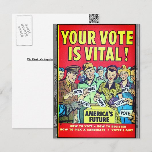 Uw stem is essentieel! briefkaart (Voorkant / Achterkant)