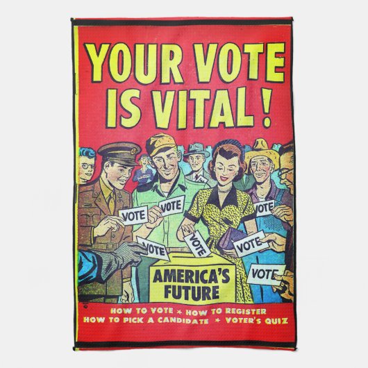 Uw stem is essentieel! theedoek (Verticaal)