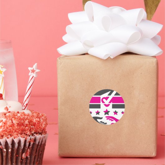 Uw stem is uw stem ronde sticker (Feest)