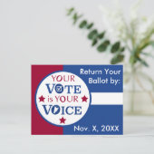 Uw stem is uw votum-mail in stemherinneringen briefkaart (Staand voorkant)