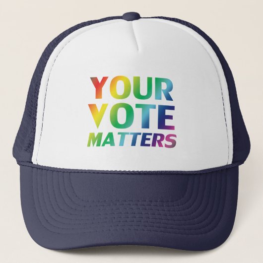 " uw stem is van belang " pride regenboogkleuren - trucker pet (Voorkant)